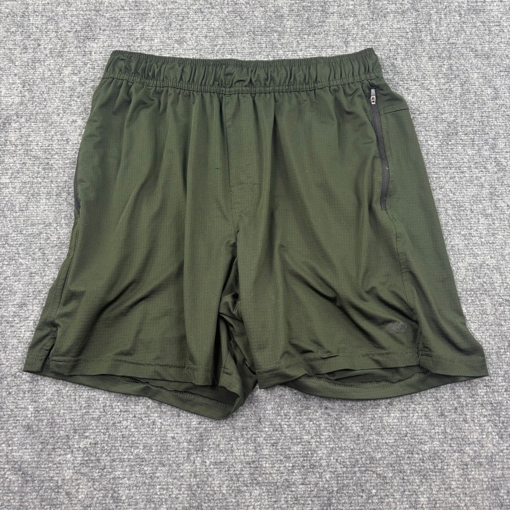 LEG3ND Athletic Shorts Large Olive Green Mesh Zipper Pocket Gym Active Men's